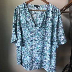 Roz & Ali Floral Blouse Size 1X